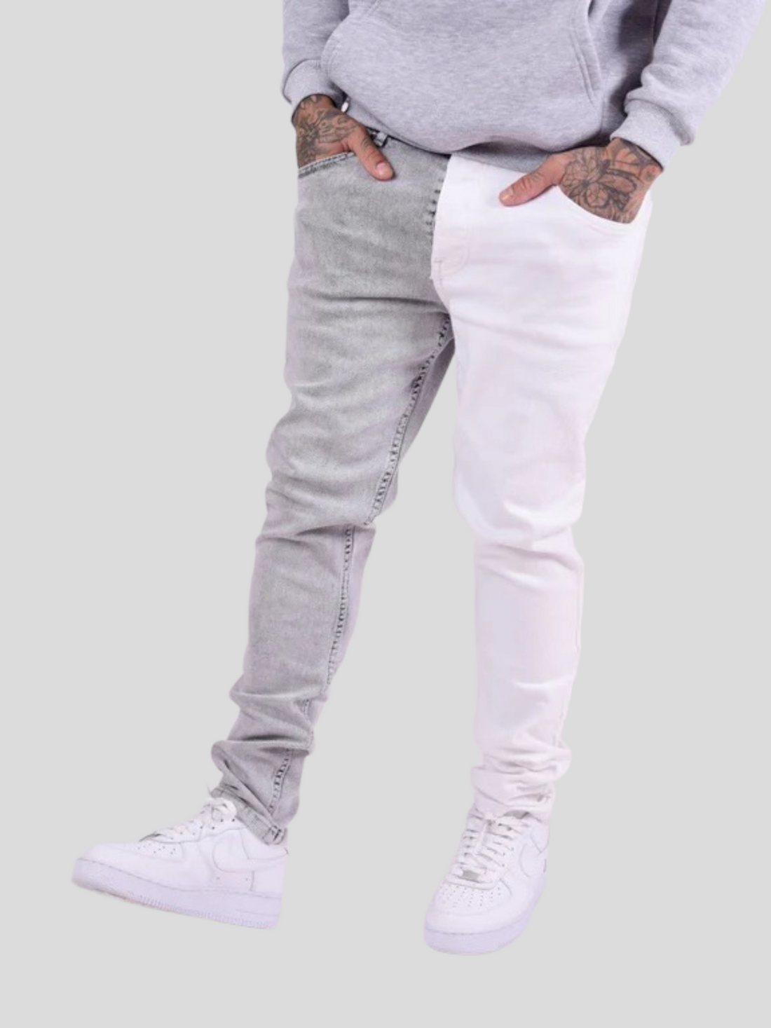 Project X Paris - Jean bicolore gris / blanc - Stayin