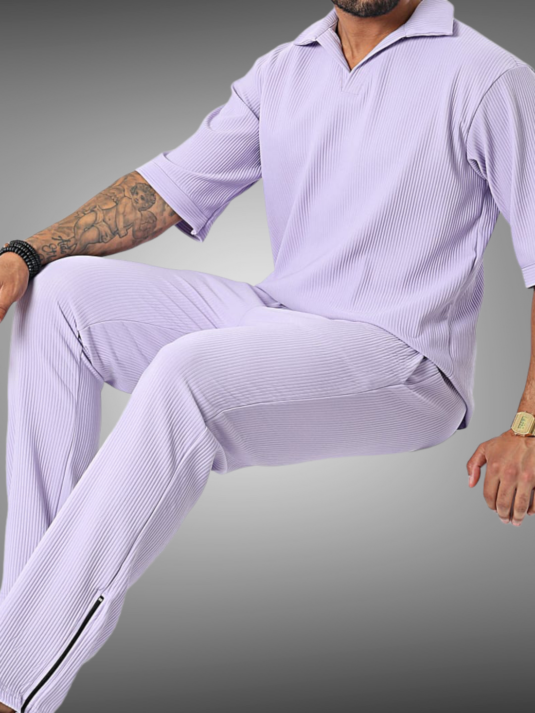Ensemble Paolo violet polo + pantalon - Stayin