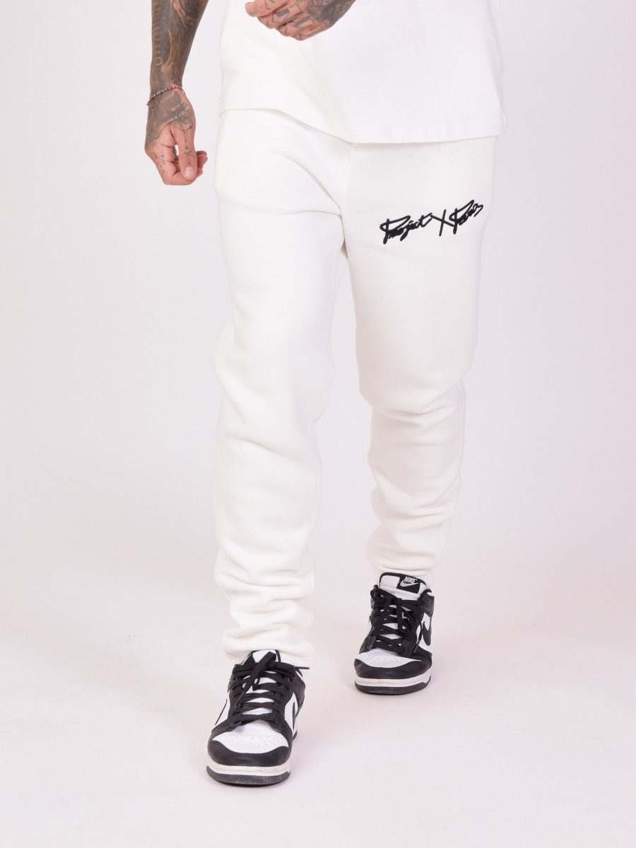 Project X Paris - Bas de Jogging basic full logo broderie - Blanc - Stayin
