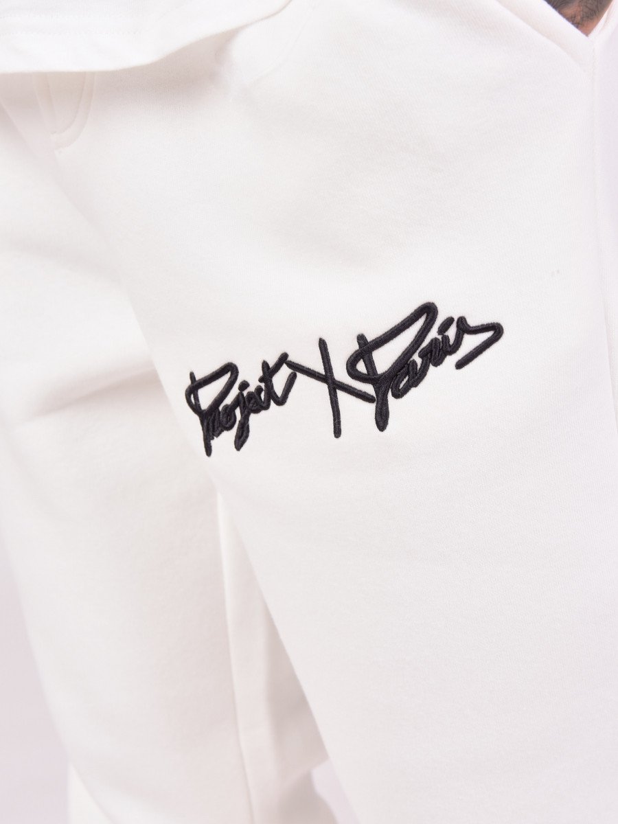 Project X Paris - Bas de Jogging basic full logo broderie - Blanc - Stayin