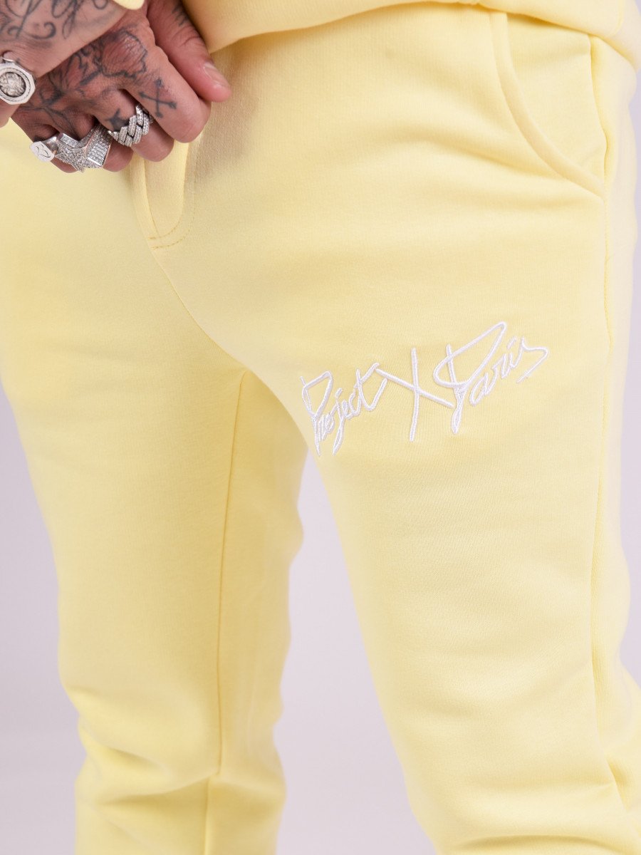 Project X Paris - Bas de Jogging basic full logo broderie - Jaune - Stayin
