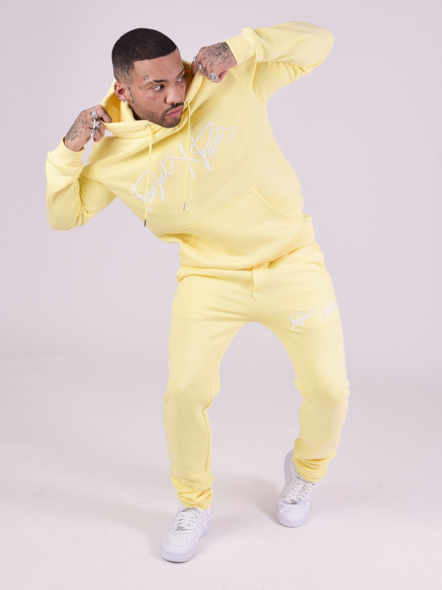Project X Paris - Bas de Jogging basic full logo broderie - Jaune - Stayin