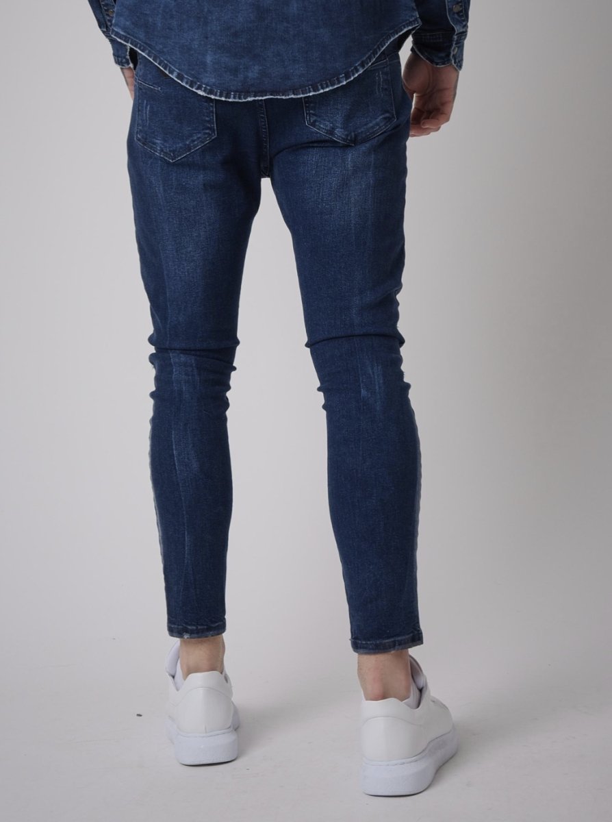 Project X Paris - Jean skinny bleu brut destroy - Stayin