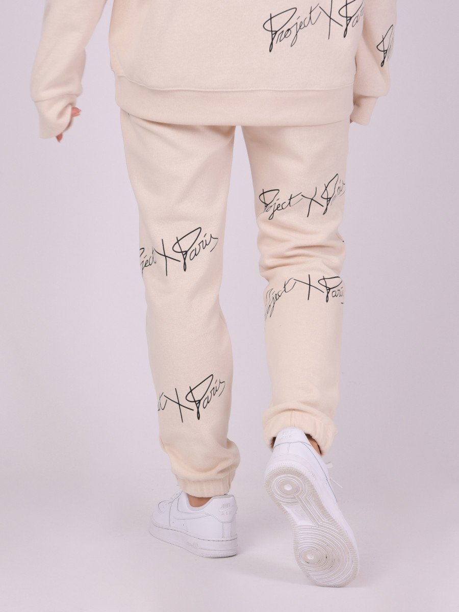 Project X Paris - Jogpant soft avec imprimé logo all over Biege - Stayin