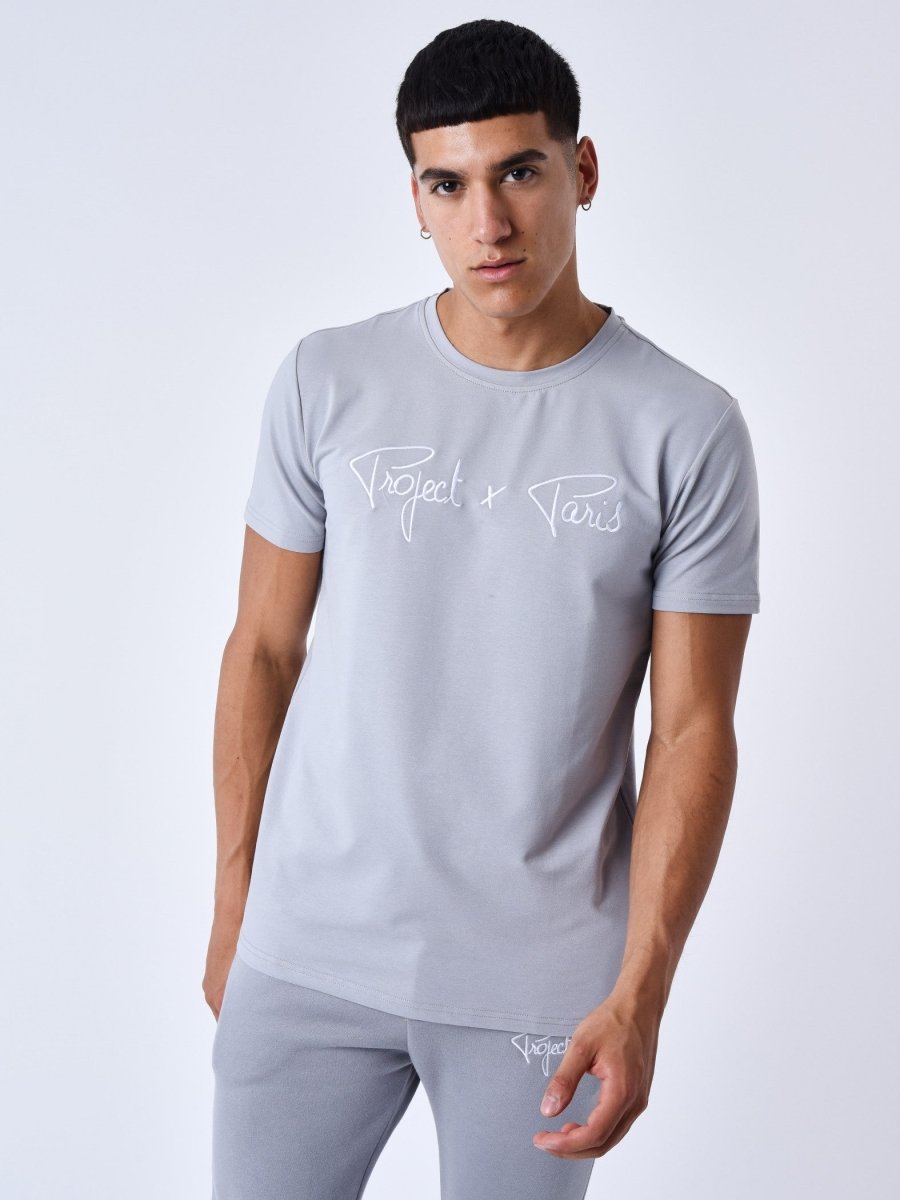 Project X Paris - Tee-shirt basic gris broderie logo - Stayin