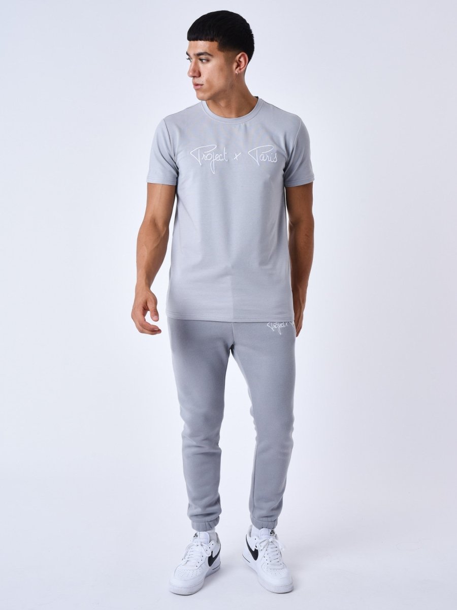 Project X Paris - Tee-shirt basic gris broderie logo - Stayin