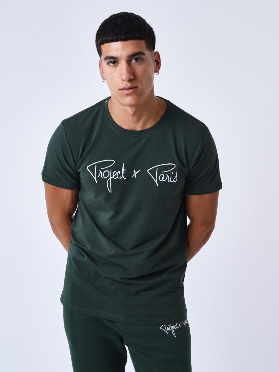 Project X Paris - Tee-shirt basic vert broderie logo - Stayin