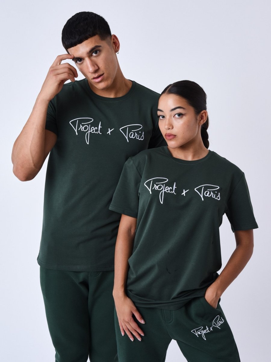 Project X Paris - Tee-shirt basic vert broderie logo - Stayin