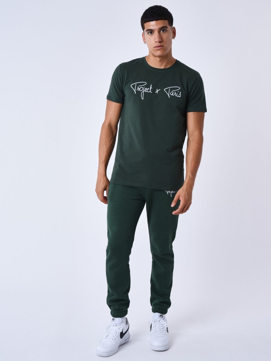 Project X Paris - Tee-shirt basic vert broderie logo - Stayin