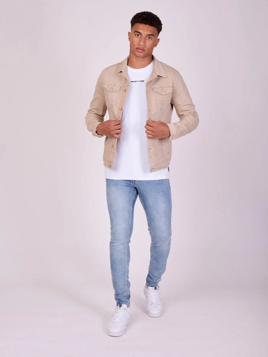 Veste en store jean beige
